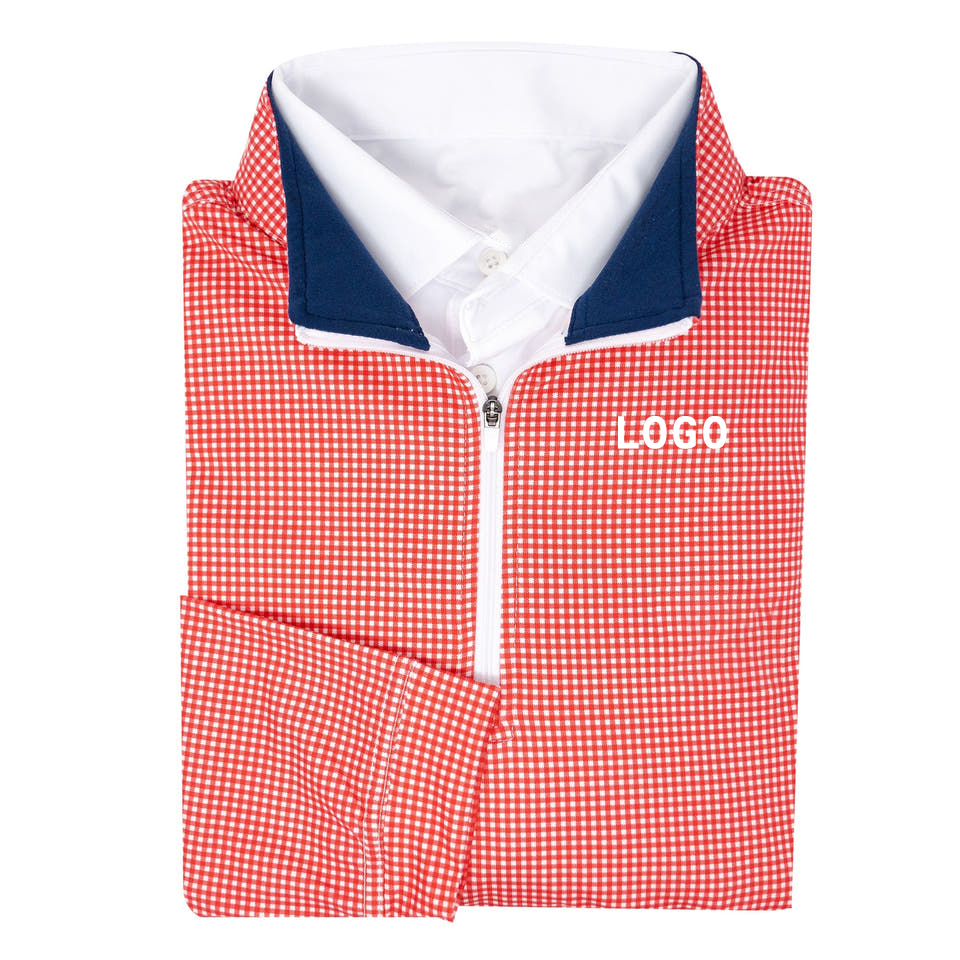 Custom logo Quick Dry Anti-wrinkle Sport Athletic Long Sleeve Polyester Golf Pullover Half-zip Sweatshirt