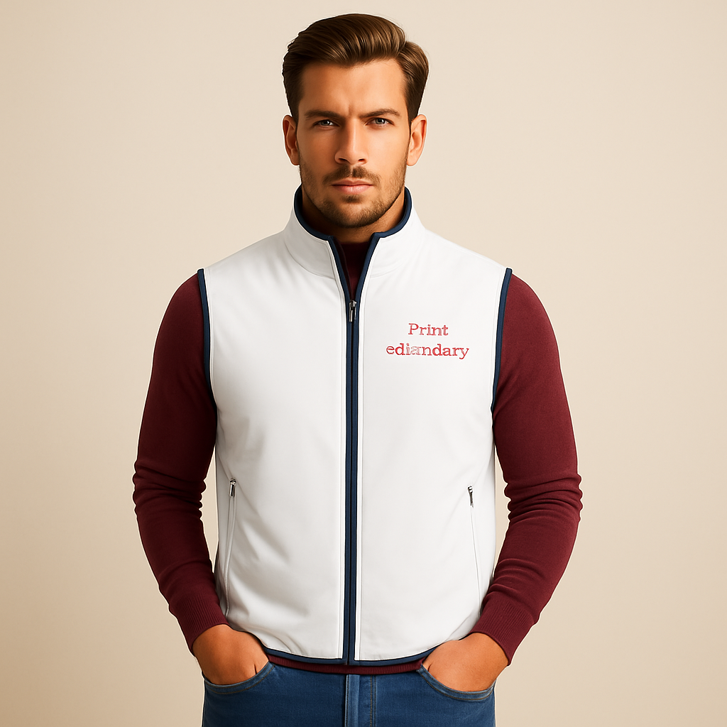 Custom OEM and ODM windproof and waterproof polyester men's casual golf vests