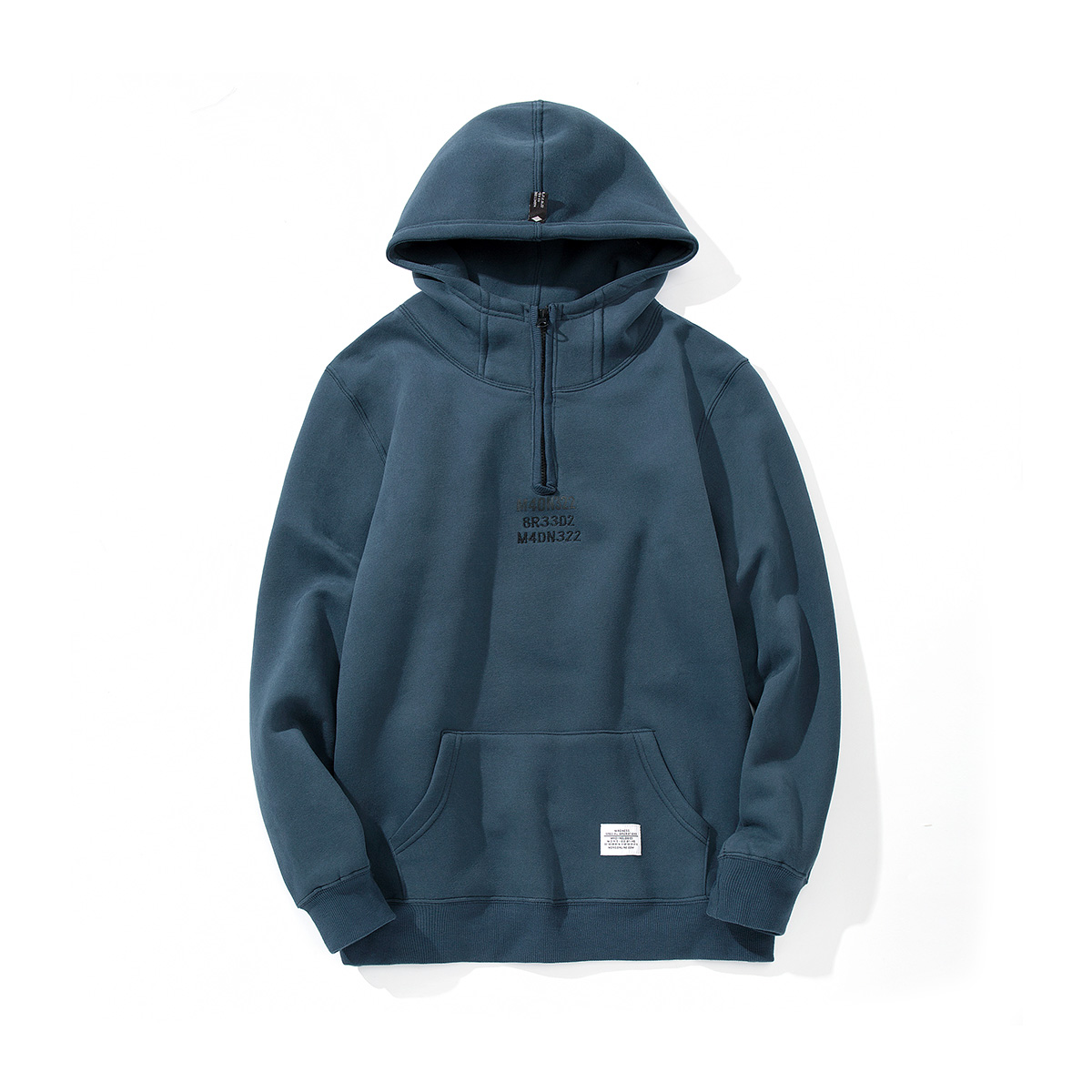 Custom Logo Print Letter Cotton Fashion Casual Loose Oversize Plus Size Half Zip Men Hoodies Sweatshirt