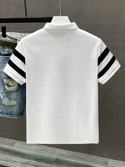 Custom Logo Embroidered Breathable Quick Dry Slim Fit Moisture Wicking Knit Polo Shirt for Men