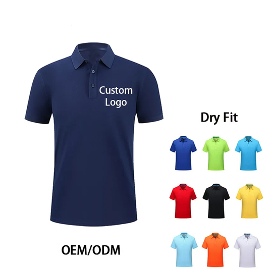 Unisex Quick Dry Polo Shirt Custom Logo 100% Cotton Short Sleeve Printed Pattern Embroidered Technique XL Size Unisex Uniform