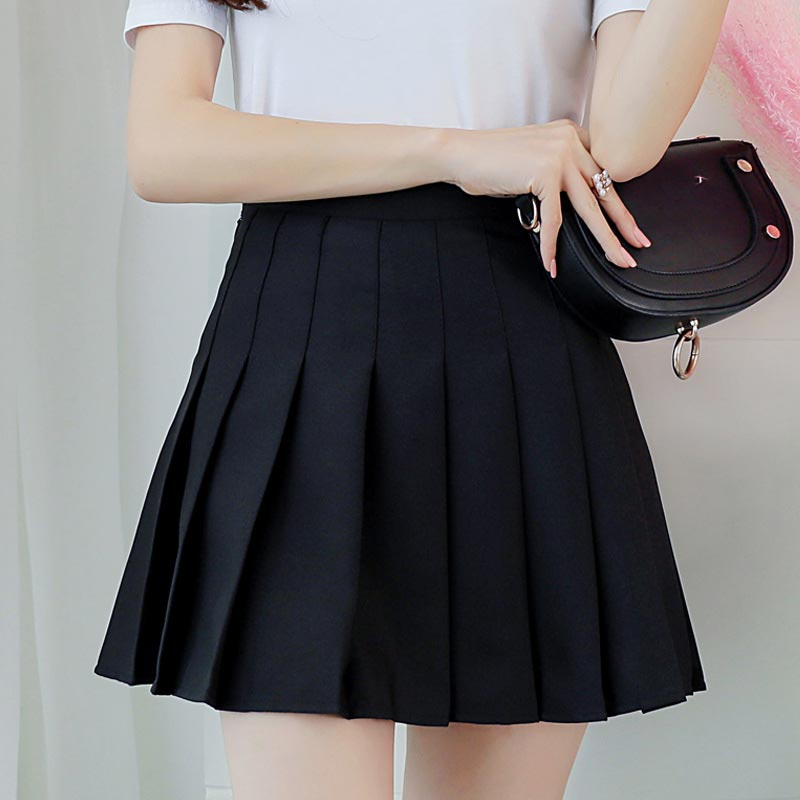 Custom-made women's wrinkled high-waisted skirts, casual and cute A-line plaid school uniform mini skirts for girls in summer