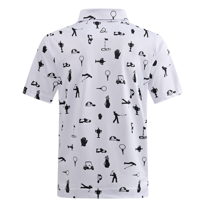Custom Logo Moisture Wicking Dry Fit Performance Regular Fit Fashion Print Lightweight Soft Mens Golf Polo Shirts