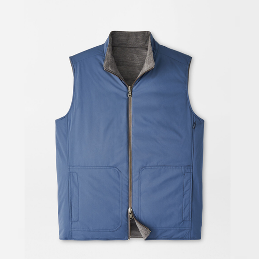 In 2025, OEM customized logo soft shell, vintage windproof outdoor double-sided sleeveless men's zippered golf vests