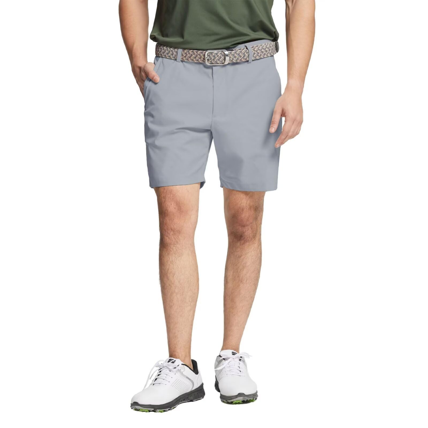 OEM polyester zippers, 7-inch and 9-inch, quick-drying, stretchy waist, moisture-wicking, water-repellent, front elastic men's golf shorts