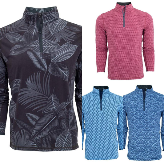 Custom All-Over Print Men's Sport Stand Collar Autumn Season Made Polyester Cotton 1/4 Zip Golf Pullover Sweatshirt