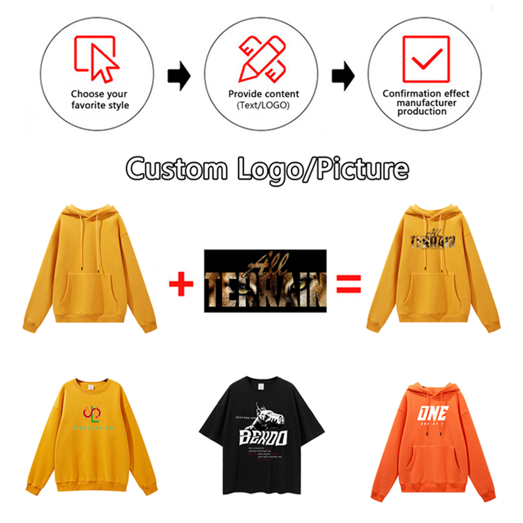 OEM ODM Casual Men Custom 200-600gsm Cotton Heavyweight Hoodies Fashion Sports Pullover Bulk Oversized Hoodies