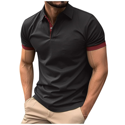 Custom Logo 100% Polyester Plain Solid Quick Dry Short Sleeve Polo Shirts Contrasting Jersey Fabric Dyed With Unique Features