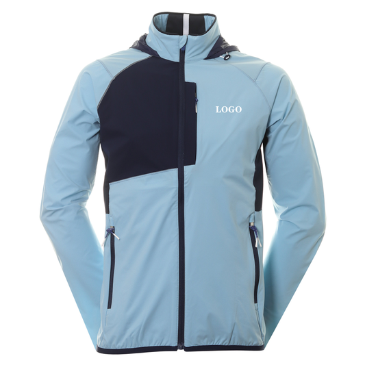 Custom Design Wholesale OEM Men Outdoor Golf Jackets High Neck Zip up Waterproof Softshell Jackets for Men