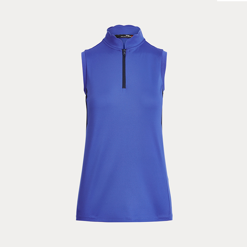 Lady Quick Dry Sleeveless Womans 1/4-zip Golf Polo Shirts Polyester Women T Shirt and Top