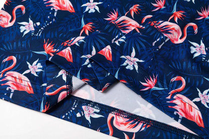 Tropical Flamingo Polo Shirt - Antimicrobial Quick Dry Slim Fit with Floral Pattern Design