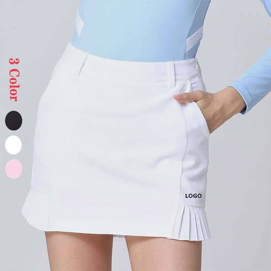 Custom-made sporty tennis skirts, quick-drying, breathable and figure-hugging short skirts, women's high-waisted wrinkled mini dresses, golf skirts and women's sportswear