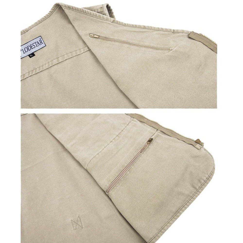New men's casual large-size pure cotton sleeveless vests for summer, with multiple pockets, sixteen pockets in total. Men's photo vests with multiple pockets