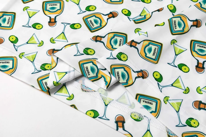 Tequila Drinkware Polo Shirt - Antimicrobial Quick Dry Slim Fit with Themed Pattern