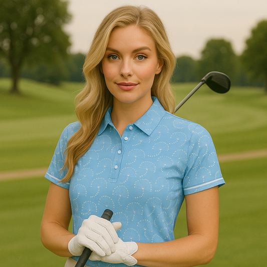 Customized logo high-performance women's figure-hugging polyester and spandex golf T-shirts with digital printing