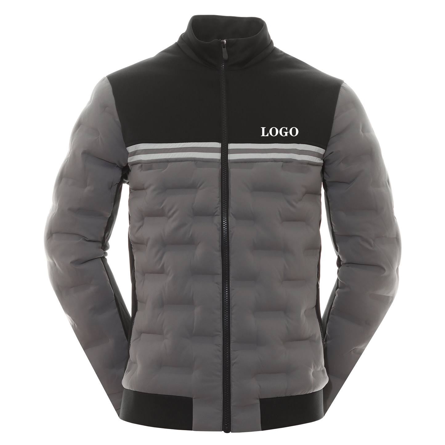 Custom Down Golf Shell Hunting Winter Thick Polyester Reflective Soft Fleece Winter Thick Down Sports Packable Waterproof Jacket
