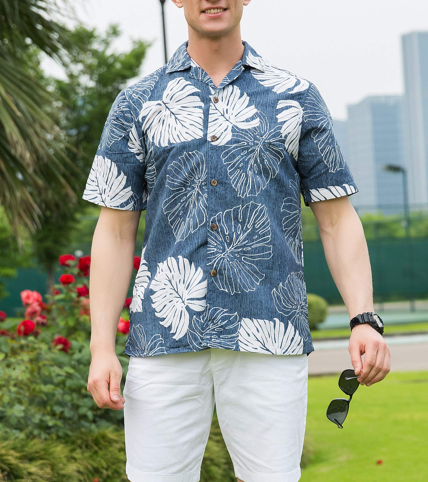 Vacation Plus Size Casual Men's Summer Print Short Sleeve Linen Print Button up Hawaiian Shirts for Men