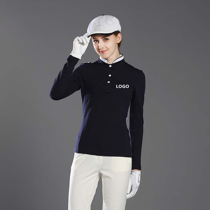 Custom logo High Quality Stretch Elastic High Quality Sleeveless Golf Apparel Collarless Shirt Women's Golf Polo Shirts