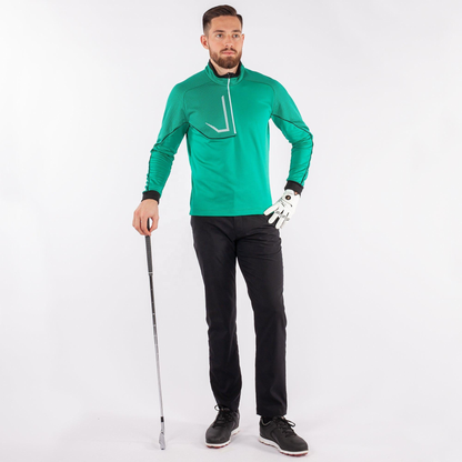 Custom Men's Performance Quarter Zip Neck Golf Pullover Sweatshirt Quick Dry Active Lightweight Green Hoodies Sweatshirts