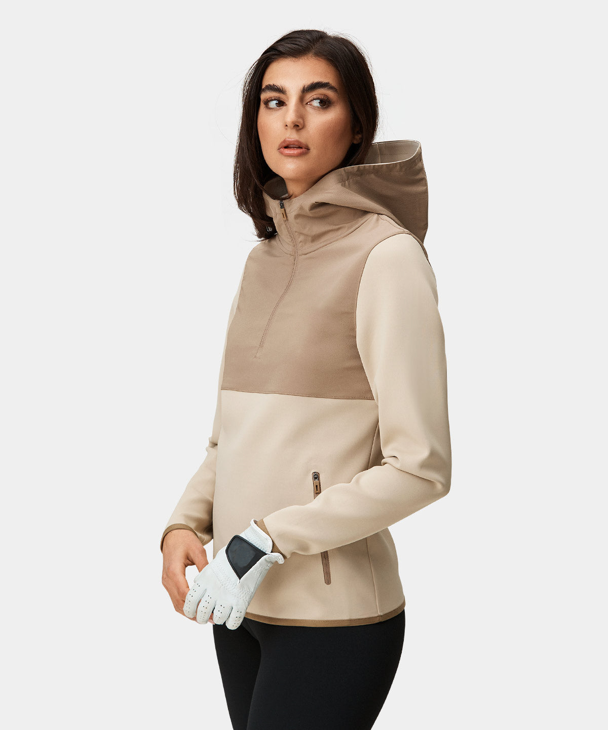 Custom High Quality Long Sleeve Patchwork Golf Quarter Zip Ladies Embroidery Pullover Women s Hoodies Sweatshirts