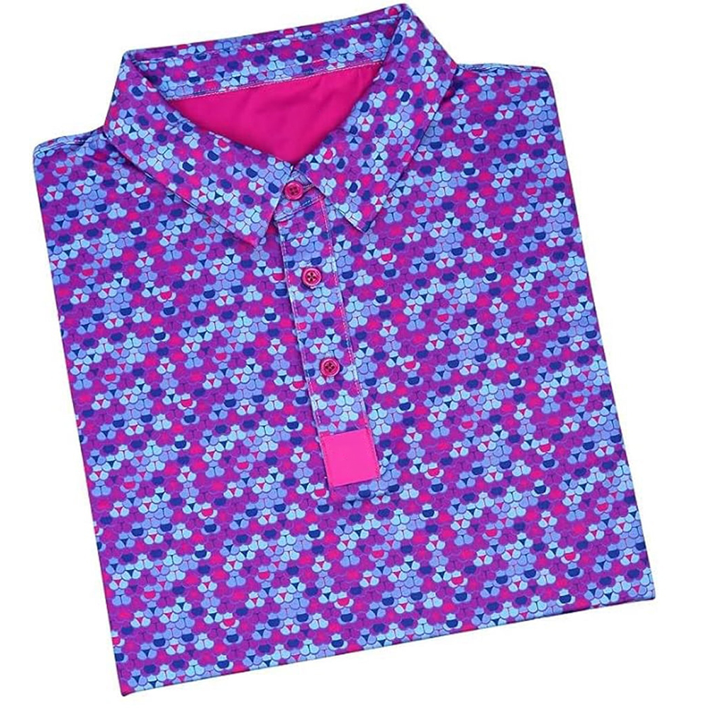 OEM Custom Logo Golf Polo Shirts Polyester Spandex UPF 50 Short Sleeve Jersey Quick Dry and Print Pattern