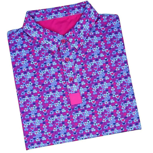 OEM Custom Logo Golf Polo Shirts Polyester Spandex UPF 50 Short Sleeve Jersey Quick Dry and Print Pattern