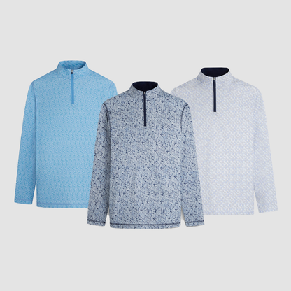 Custom logo Men's 4/1 Half Chest Zip-up Collar Jumper Full Print Golf Jumper Half Zip Sweater Plain