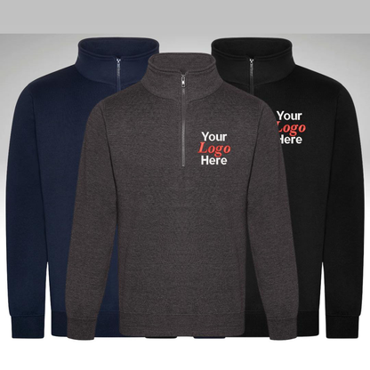 High Quality Custom Men's Half Zip Neck Pullover Sweatshirt Golf Clothing for Winter with Digital Print Quarter Zip Design