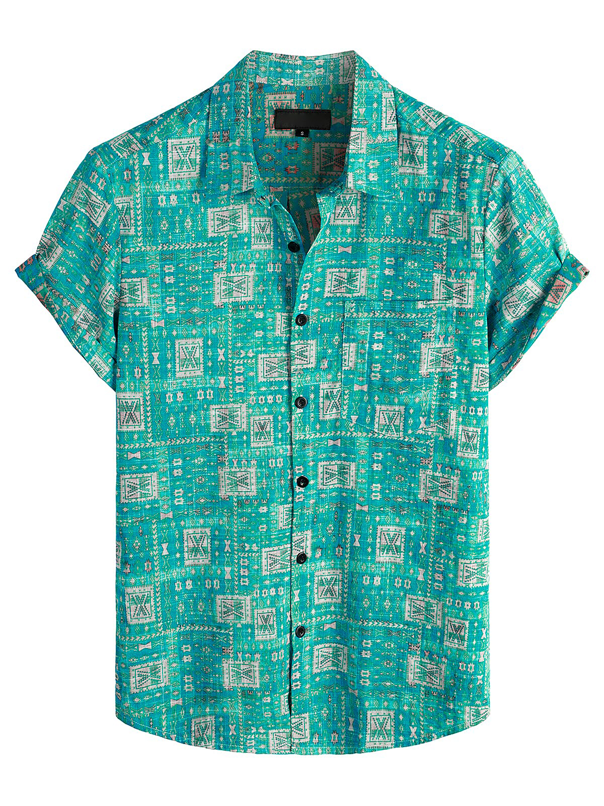 Custom Vacation Cotton Linen Hawaiian T-shirts Casual Loose Beach Hawaiian Shirt Beach Shirts Men