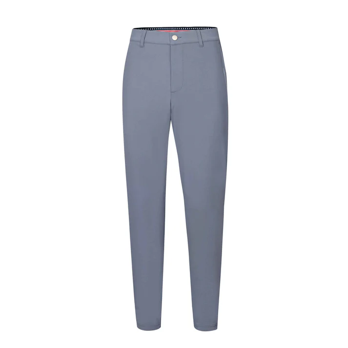 Light Gray - Blue Trousers with Contrast - Colored Waistband