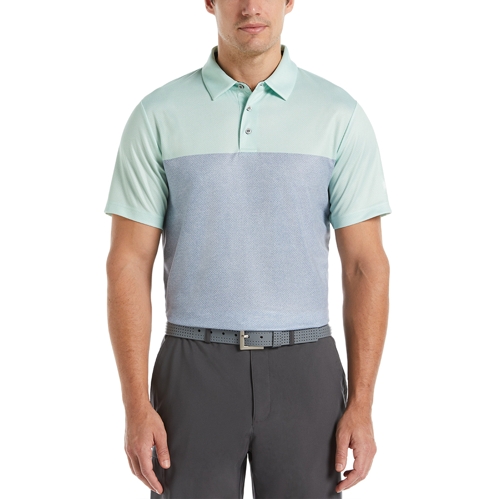 Custom Logo Pattern High Quality Performance Men Contrast Trim All Over Print 94 Polyester 6 Elastane Shirt Golf Polos