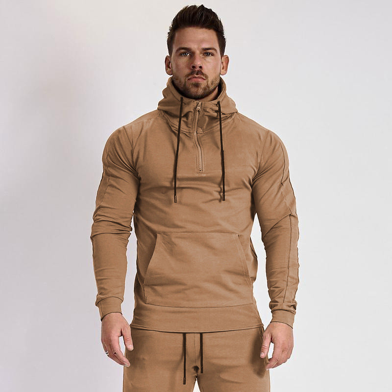 High Quality Custom Men Long Sleeve Polyester Spandex 1/4 Zip Quarter Golf Pullover Hoodies