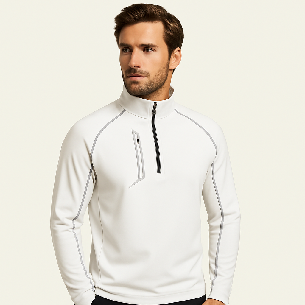 High Quality Men's Long Sleeve Vintage Athletic 1/4 Zip Pullover Golf Sweatshirt Custom Logo Stand Collar Print for Autumn