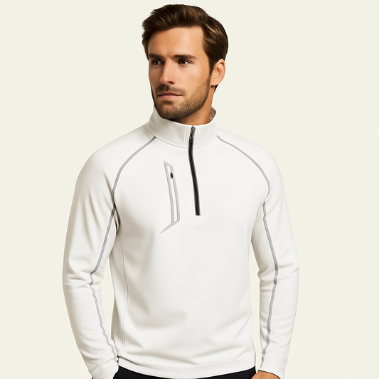 High Quality Men's Long Sleeve Vintage Athletic 1/4 Zip Pullover Golf Sweatshirt Custom Logo Stand Collar Print for Autumn