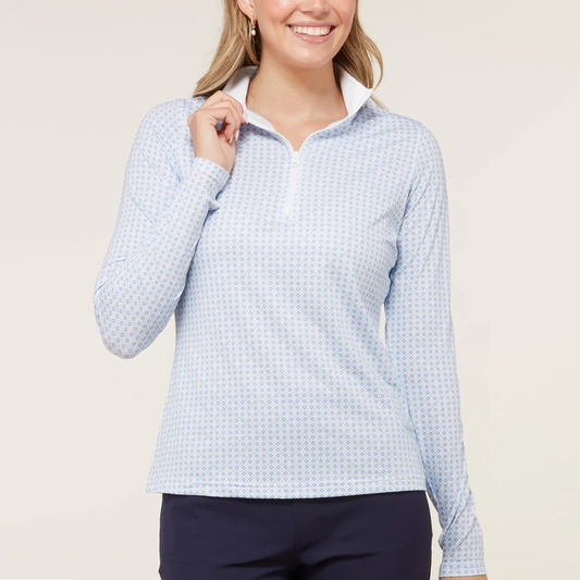 Custom High Quality Long Sleeve Top Quick Dry Suitable Milk Silk Sublimation Golf Quarter Zipper Sweatshirt Women Pullover