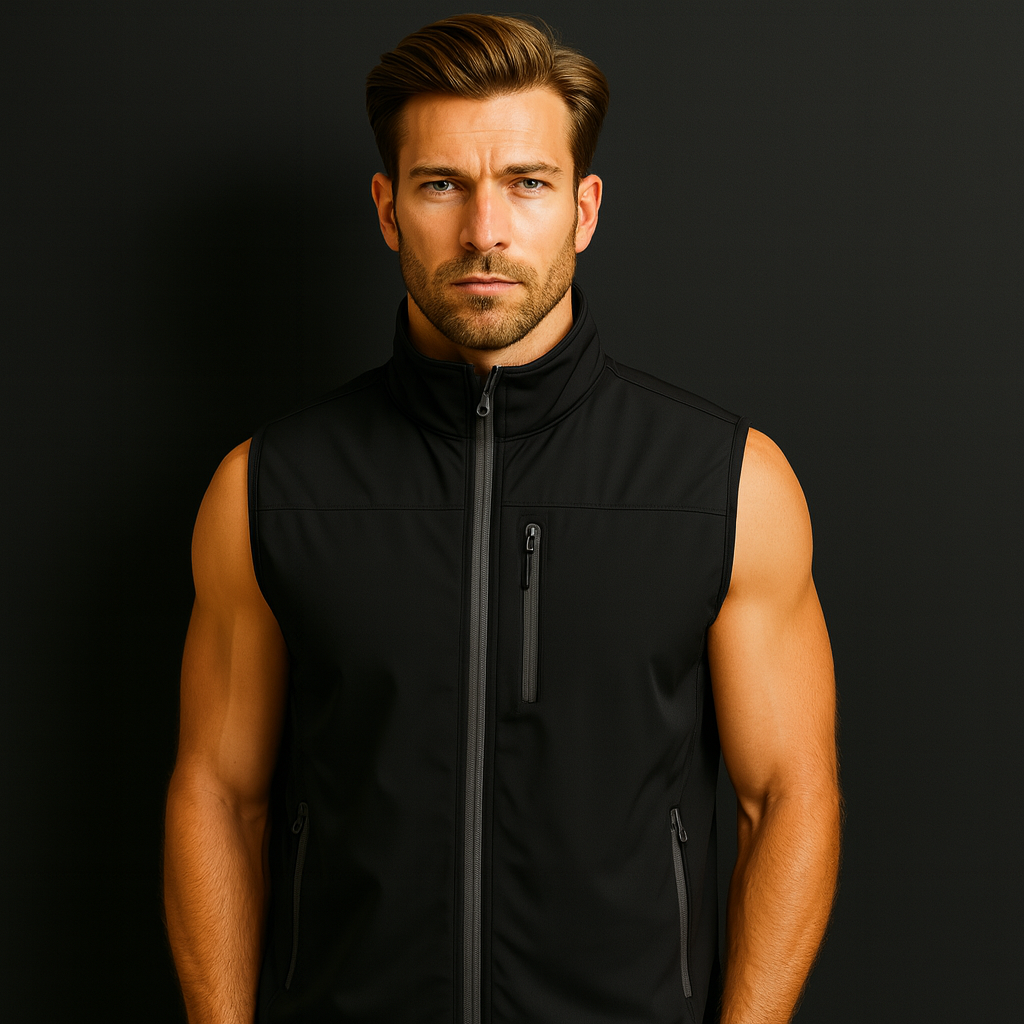 High-quality reversible men's golf jacket outerwear, provided by custom manufacturers, equipped with breathable and rainproof vests
