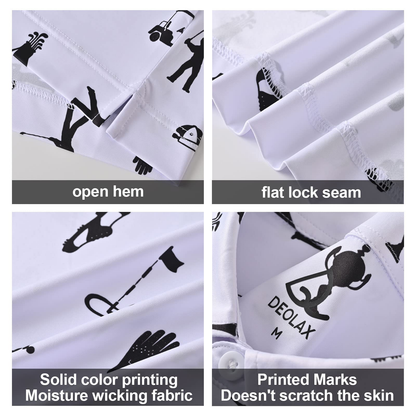 Custom Logo Moisture Wicking Dry Fit Performance Regular Fit Fashion Print Lightweight Soft Mens Golf Polo Shirts