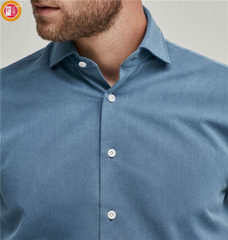 Custom High Quality American Slim Fit Blue Denim Twill Superdry Shirts for Men