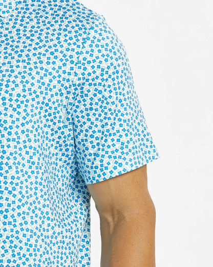 Men's Floral Golf Shirt in Blue for Stylish Performance on the Course