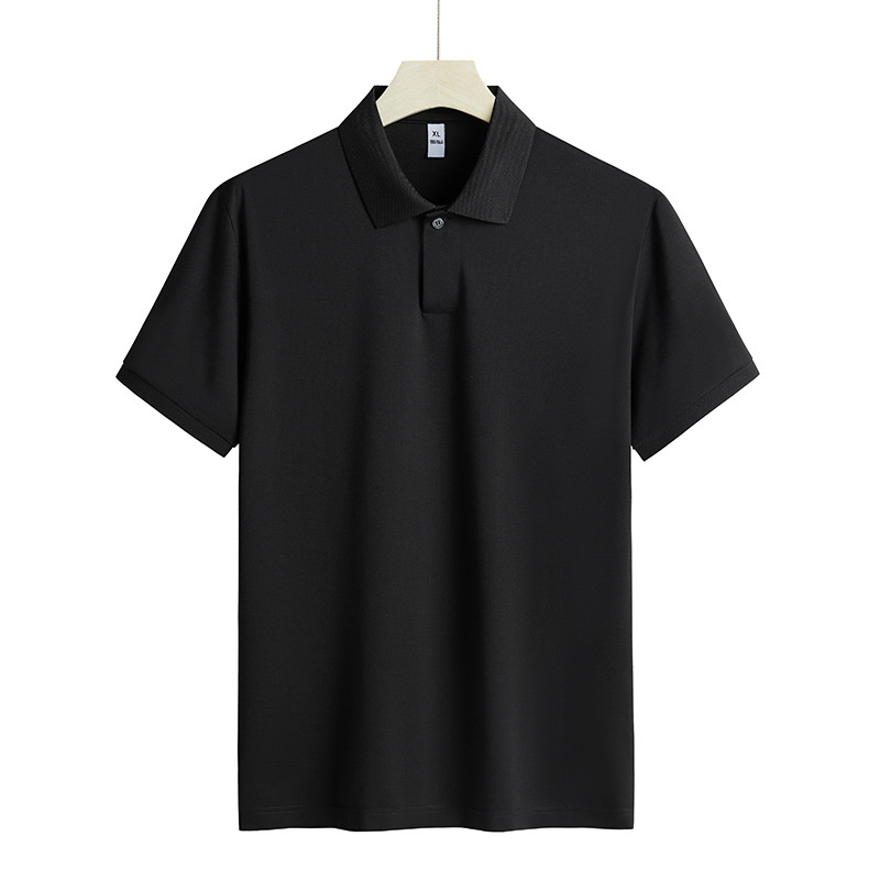 Custom Logo Summer Casual Loose Solid Short Sleeve Breathable 100% Cotton T-shirts Tops Mens Polo Shirt