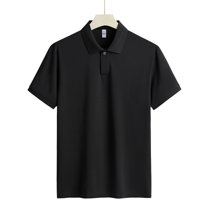 Custom Logo Summer Casual Loose Solid Short Sleeve Breathable 100% Cotton T-shirts Tops Mens Polo Shirt