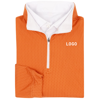Custom logo Luxury Quick Dry Anti-shrink Full Sublimated Long Sleeve Jersey Athletic Half Zip Pullover Golf Sweatshirt