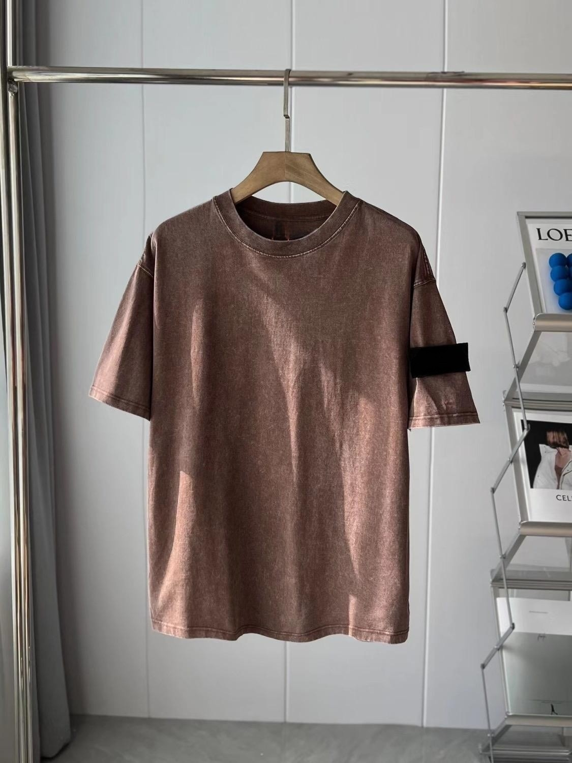 Custom Summer Fashion Mercerized Cotton Printing logo Drop Shoulder Tshirt Smart Casual Acid Wash Blank t Shirts for Men