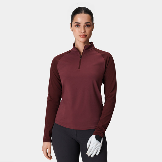 Custom High Quality Ladies Golf Quarter Zip Pullover Long Sleeve Sweatshirt Printed Embroidery Logo Autumn Jersey Stand Collar