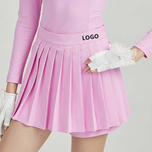 Custom-made women's high-waisted figure-hugging sport skirts, women's breathable pleated golf skirts for autumn