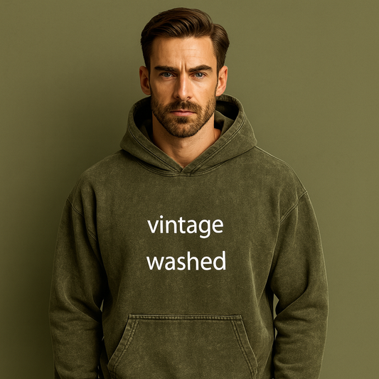 Custom High Quality Jersey 100% Cotton Denim Lightweight Anti-Shrink Screen Printed Mens Vintage Acid Wash Hoodie