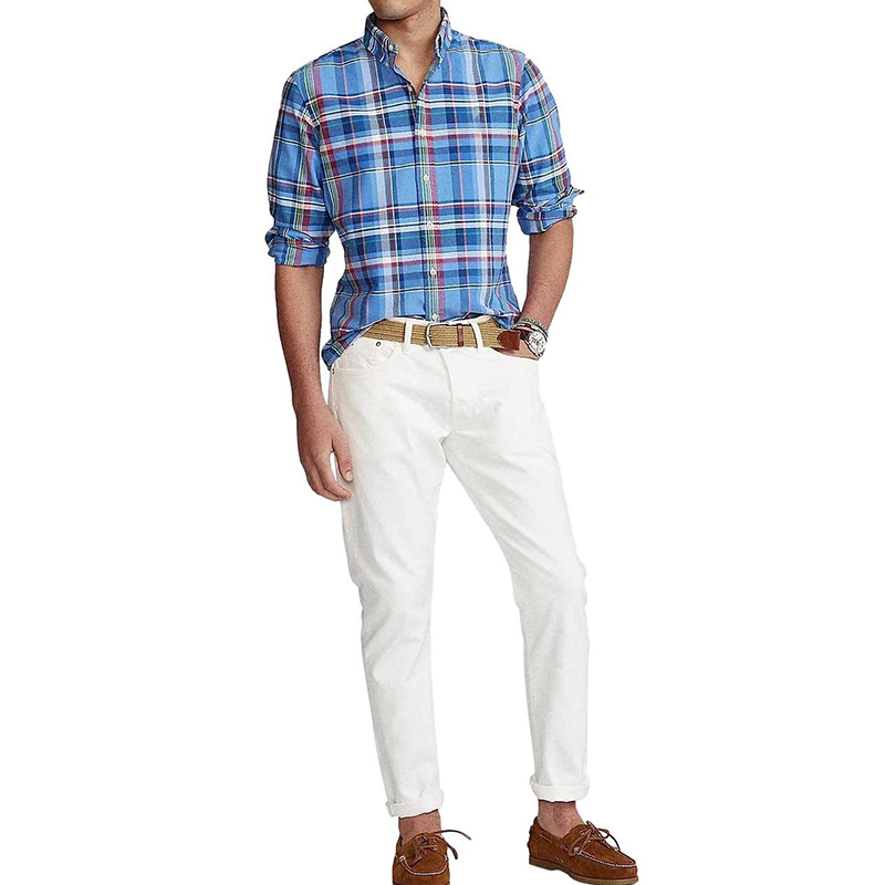 Checkered Long Sleeved Breathable Functional Buttons Durable Classic Recycled Men Shirts