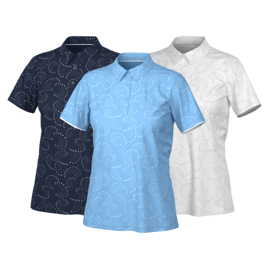 Customized logo high-performance women's figure-hugging polyester and spandex golf T-shirts with digital printing