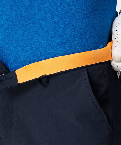 Luxurious high-performance sport navy blue lightweight pants, four-way stretch quick-drying body-hugging golf pants, made from recycled materials