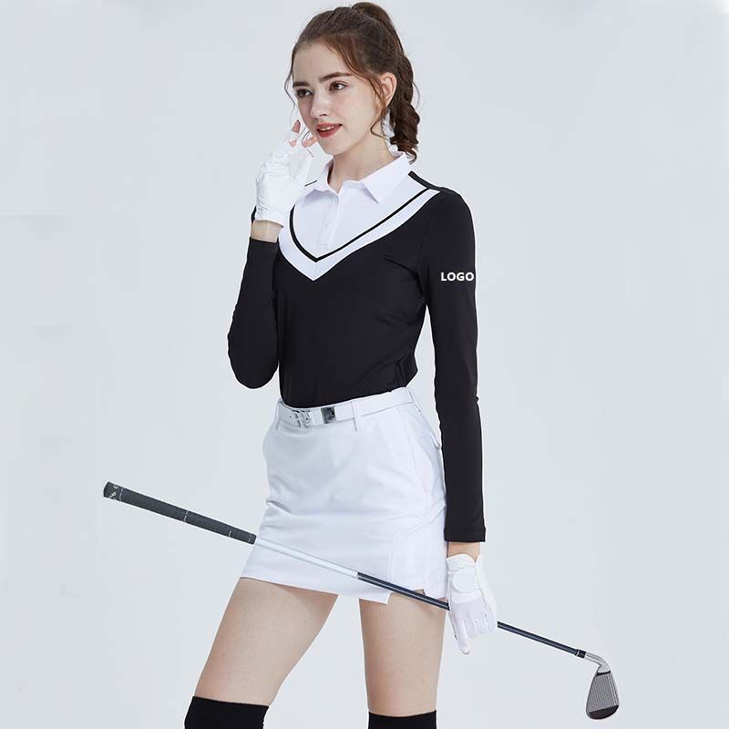 Luxury High Quality Golf Clothing Long Sleeve Women Polo Shirts Custom logo Embroidered Printed Polo Shirt for Girls No reviews yet  certified